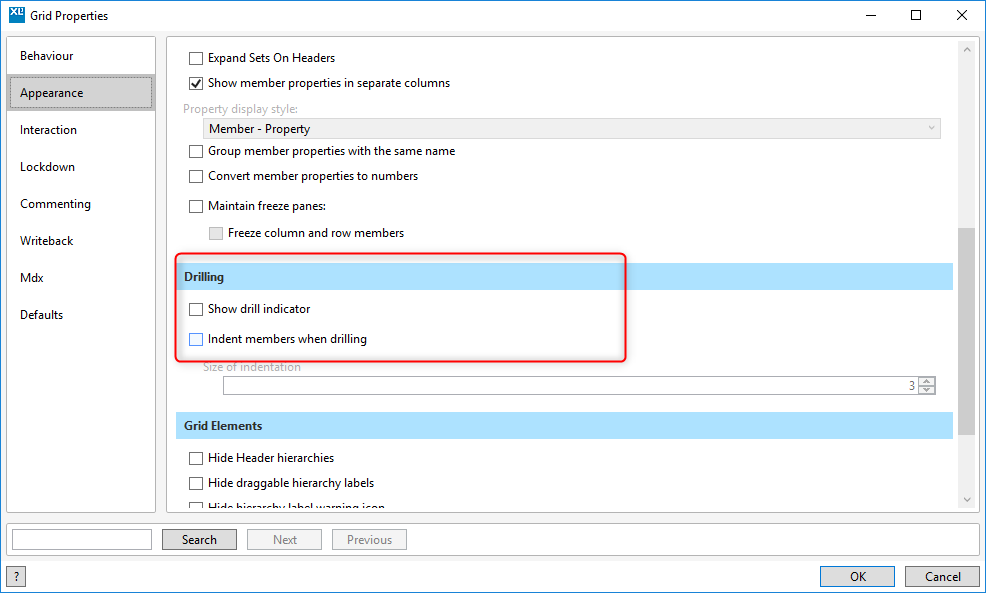 Setting to turn of drill indicators and indentation