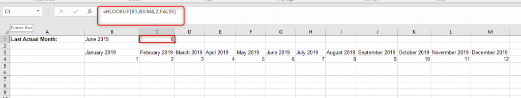 HLOOKUP FORMULA