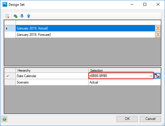 Set Designer for the 'Actual' Data