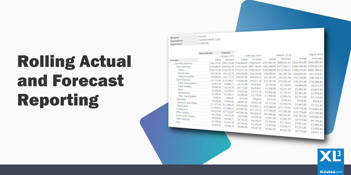 Rolling Forecast Reporting In Excel XLCubed Blog Header