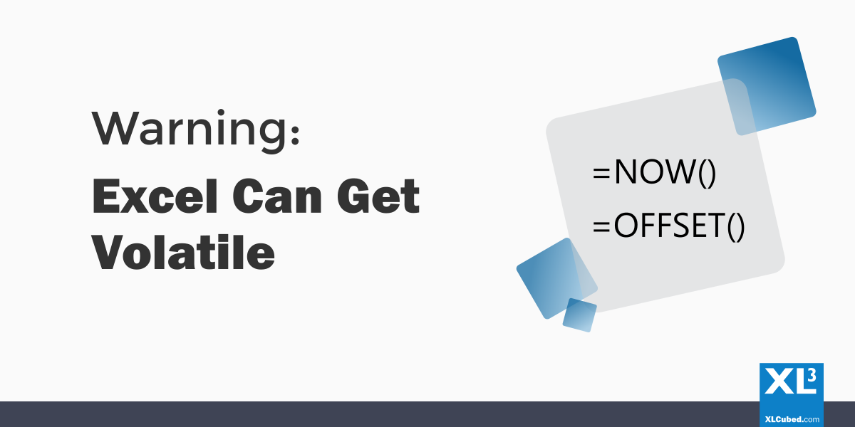 Volatile formula in Excel Xlcubed blog header