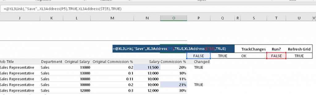 XL3Link formula to run update sql proc